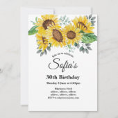 ひまわりフローラ誕生日パーティー招待 招待状 (正面)