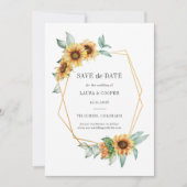 ひまわりフローラ金ゴールドエフェクト幾何素朴 セーブザデート (正面)