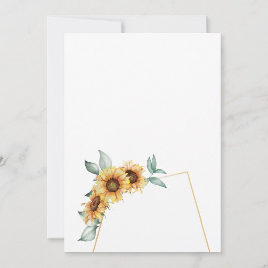 ひまわりフローラ金ゴールドエフェクト幾何素朴 セーブザデート (裏面)