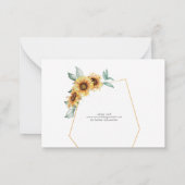 ひまわりフローラ金ゴールド効果幾何学枠救 ノートカード (裏面)