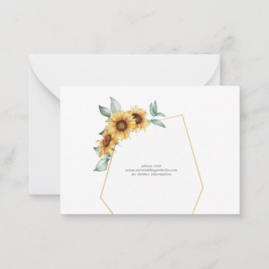 ひまわりフローラ金ゴールド効果幾何学枠救 ノートカード (裏面)