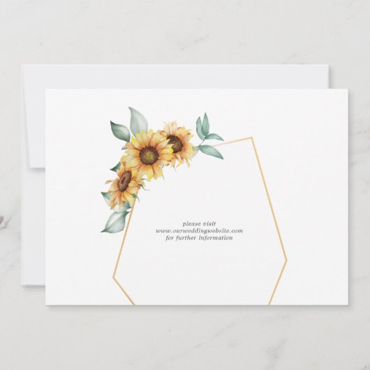 ひまわりフローラ金ゴールド効果幾何学模様 セーブザデート (裏面)