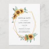 ひまわりフローラ金ゴールド効果素朴幾何救品 案内ポストカード (正面)