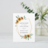 ひまわりフローラ金ゴールド効果素朴幾何救品 案内ポストカード (スタンド正面)