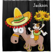 ひまわりフローラ馬シャワーカーテン シャワーカーテン (正面)