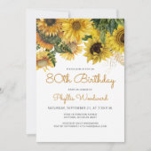 ひまわりフローラ80th誕生日パーティー 招待状 (正面)