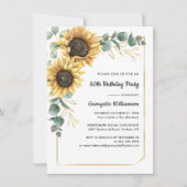 ひまわりフローラ80th誕生日パーティー 招待状 (正面)
