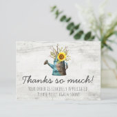 ひまわりフローラ&ウッド素朴ヴィンテージありがとう サンキューカード (スタンド正面)