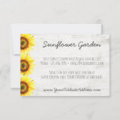 ひまわりフローラ&ウッド素朴ヴィンテージありがとう サンキューカード (裏面)