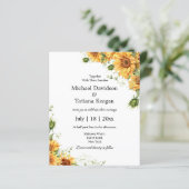 ひまわりフローラqrコード写真結婚式招待状 (スタンド正面)