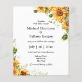 ひまわりフローラqrコード写真結婚式招待状 (正面)