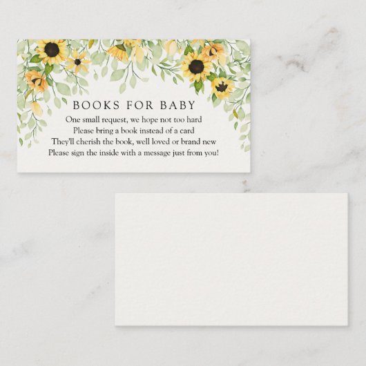 ひまわりブックベビー要求エンクロージャカード エンクロージャーカード (正面/裏面)