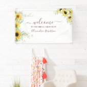 ひまわりブライダルウェディングシャワーウェルカムバナー 横断幕 (インサイチュ)