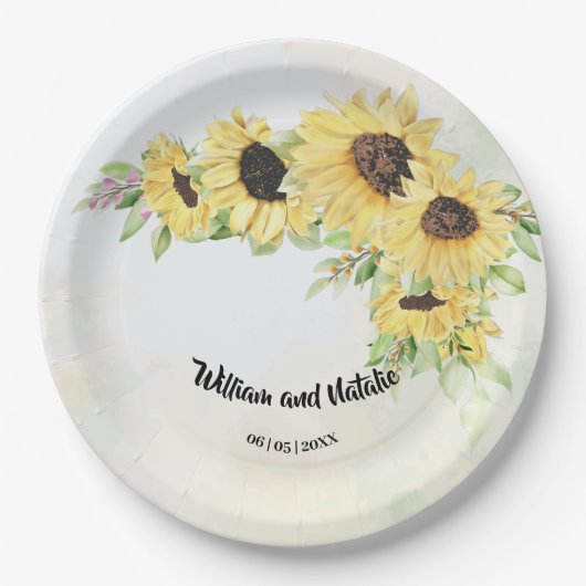 ひまわりブライダルウェディングレセプション ペーパープレート (正面)