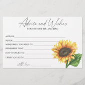 ひまわりブライダルシャワーアドバイスとウィッシュ 便箋 (正面)