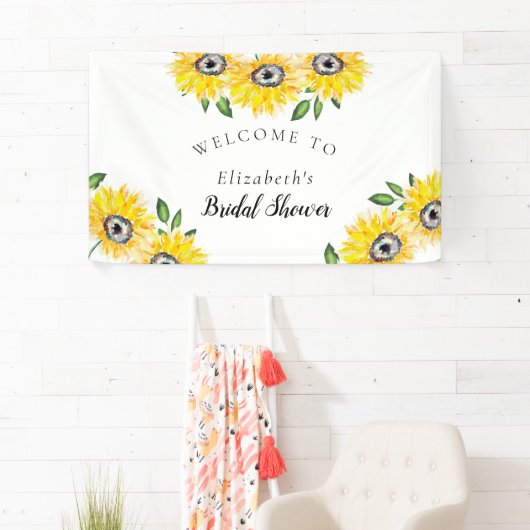 ひまわりブライダルシャワーウェルカムサインの背景 横断幕 (インサイチュ)