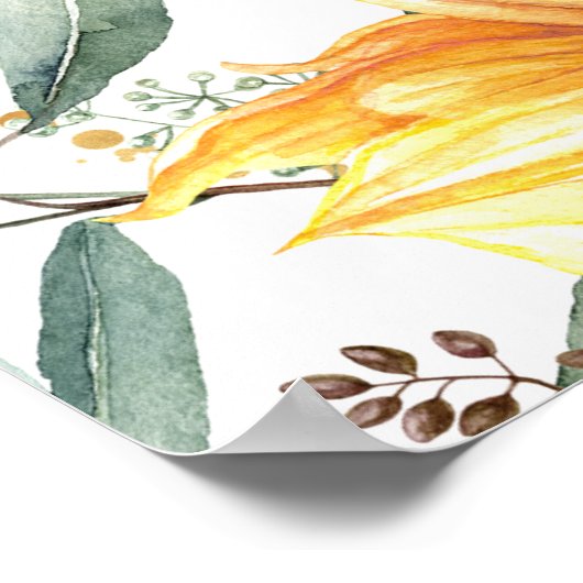 ひまわりブライダルシャワーウェルカムサイン ポスター (角)