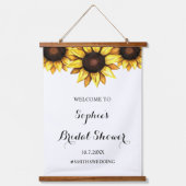 ひまわりブライダルシャワーウェルカムフローラ標識 吊り下げ型タペストリー (正面)