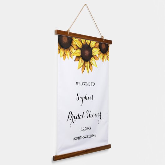 ひまわりブライダルシャワーウェルカムフローラ標識 吊り下げ型タペストリー (傾斜あり)
