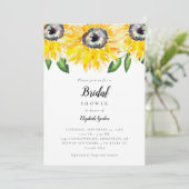 ひまわりブライダルシャワーエレガントスクリプト水彩 招待状 (スタンド正面)