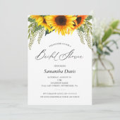 ひまわりブライダルシャワーエレガントスクリプト 招待状 (スタンド正面)