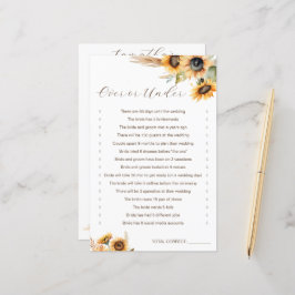 ひまわりブライダルシャワーオーバーまたはゲーム中