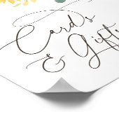 ひまわりブライダルシャワーカードとギフトサイン ポスター (角)