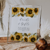 ひまわりブライダルシャワーカードとギフトサイン ポスター