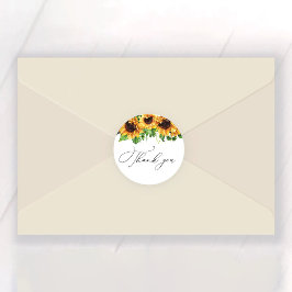 ひまわりブライダルシャワークラシックラウンドステッカー ラウンドシール