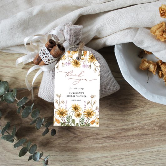 ひまわりブライダルシャワーサンキューギフトラベル ギフトタグ