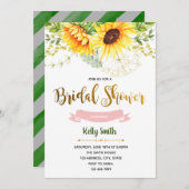 ひまわりブライダルシャワーパーティの招待状 招待状 (正面/裏面)