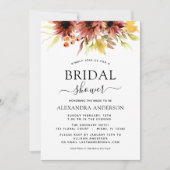 ひまわりブライダルシャワーブルゴーニュフローラ水彩 招待状 (正面)