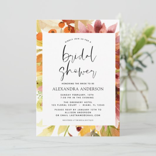 ひまわりブライダルシャワーブルゴーニュフローラ 招待状 (スタンド正面)