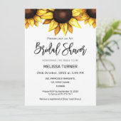 ひまわりブライダルシャワーホワイトイエローフローラ招待状 案内状 (スタンド正面)