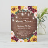 ひまわりブライダルシャワーメイソンジャースライツウッド 招待状 (スタンド正面)