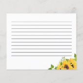 ひまわりブライダルシャワーレシピカード (裏面)