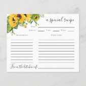 ひまわりブライダルシャワーレシピカード (正面)