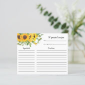 ひまわりブライダルシャワーレシピカード (スタンド正面)