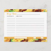 ひまわりブライダルシャワーレシピカード ポストカード (裏面)