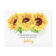 ひまわりブライダルシャワーレシピカード