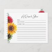 ひまわりブライダルシャワーレシピカード ポストカード (正面/裏面)