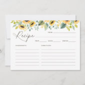 ひまわりブライダルシャワーレシピカード 招待状 (正面)