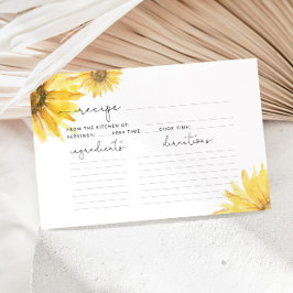 ひまわりブライダルシャワーレシピカード 招待状