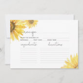 ひまわりブライダルシャワーレシピカード 招待状 (正面)