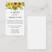 ひまわりブライダルシャワーレシピ要求 エンクロージャーカード (正面/裏面)