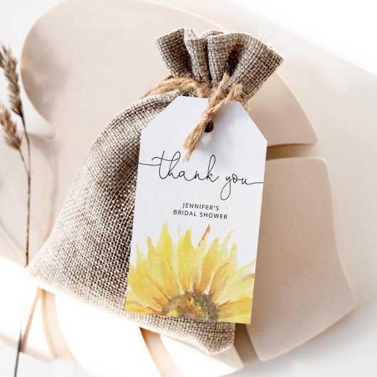 ひまわりブライダルシャワー感謝していユーラベル ギフトタグ