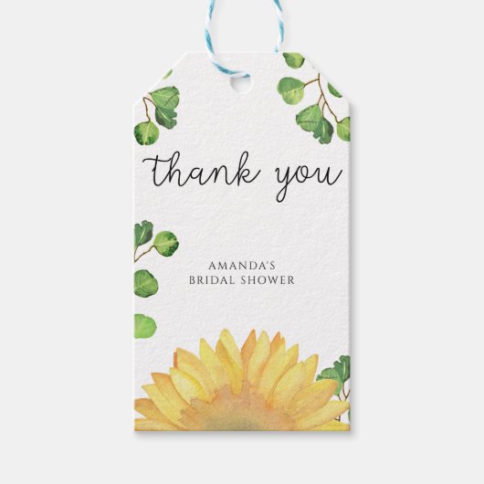 ひまわりブライダルシャワー感謝していユー ギフトタグ (正面)