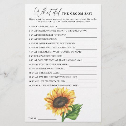 ひまわりブライダルシャワー新郎は何と言った (正面)