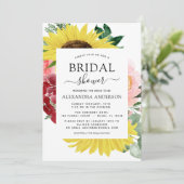 ひまわりブライダルシャワー春フローラ水彩 招待状 (スタンド正面)
