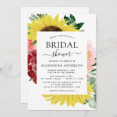 ひまわりブライダルシャワー春フローラ水彩 招待状 (正面/裏面)